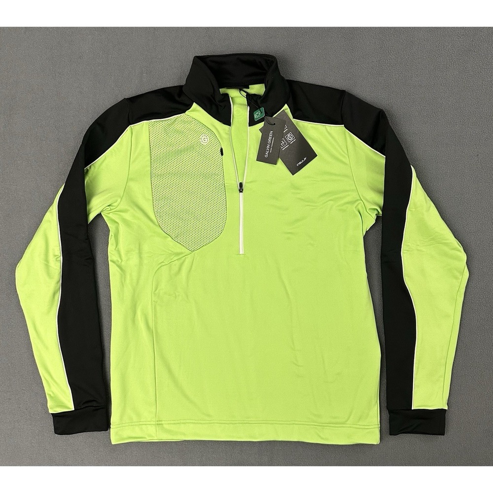 Galvin Green Dave Mid Layer Golf Shirt Large Long Sleeve Fresh Green Black NWT